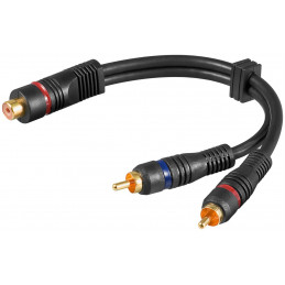 Goobay 50375 audiokaapeli 0,2 m RCA 2 x RCA Musta