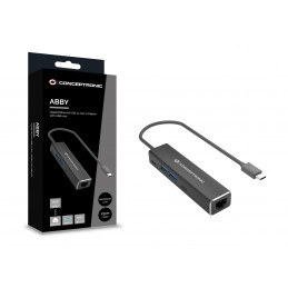 Conceptronic ABBY14B kannettavien tietokoneiden telakka ja porttitoistin Langallinen USB 3.2 Gen 1 (3.1 Gen 1) Type-C Harmaa