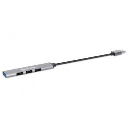 Manhattan 168427 keskitin USB 3.2 Gen 1 (3.1 Gen 1) Type-A 5000 Mbit s Harmaa