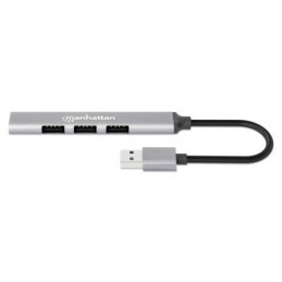Manhattan 168427 keskitin USB 3.2 Gen 1 (3.1 Gen 1) Type-A 5000 Mbit s Harmaa