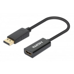 Manhattan 153713 kaapelin sukupuolenvaihtaja DisplayPort HDMI Musta