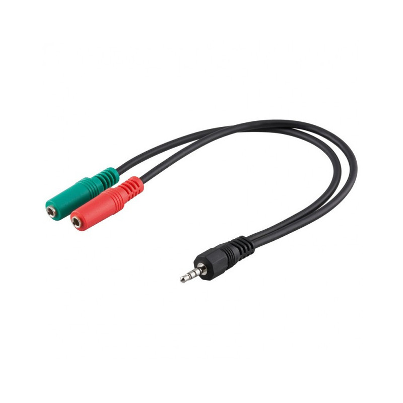 Techly ICOC 11-SB-HP audiokaapeli 0,15 m 3.5mm Musta