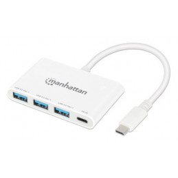 Manhattan 168434 keskitin USB 3.2 Gen 1 (3.1 Gen 1) Type-C 5000 Mbit s Valkoinen