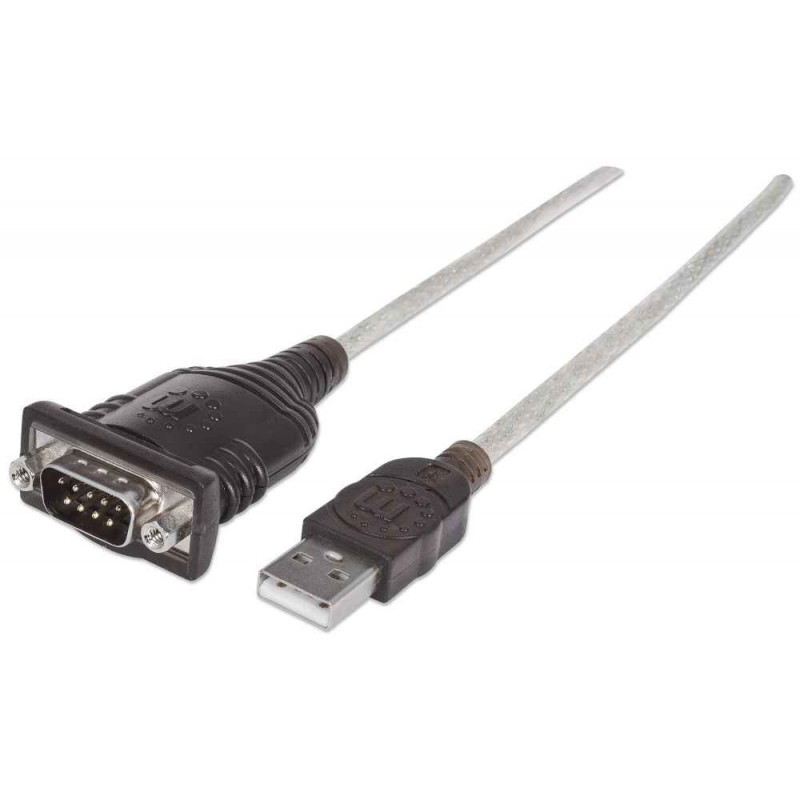 Manhattan 151849 sarjakaapeli Musta 1,8 m USB Serial COM RS232 DB9