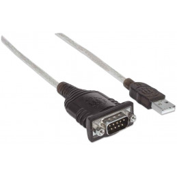 Manhattan 151849 sarjakaapeli Musta 1,8 m USB Serial COM RS232 DB9