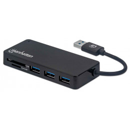 Manhattan 164931 kannettavien tietokoneiden telakka ja porttitoistin USB 3.2 Gen 1 (3.1 Gen 1) Type-A Musta