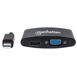 Manhattan 152709 videokaapeli-adapteri 0,25 m Mini DisplayPort HDMI + VGA (D-Sub) Musta