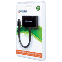 Manhattan 152709 videokaapeli-adapteri 0,25 m Mini DisplayPort HDMI + VGA (D-Sub) Musta