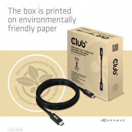 CLUB3D USB4 Gen3x2 Type-C Bi-Directional Cable 8K60Hz, Data 40Gbps, PD 240W(48V 5A) EPR M M 2m   6.56ft