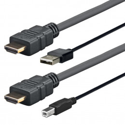 Vivolink PROHDMIUSBAB2AMP HDMI-kaapeli 2 m HDMI-tyyppi A (vakio) Musta