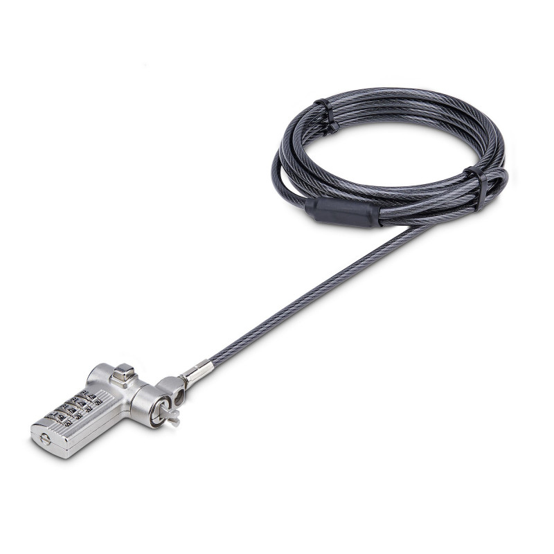 StarTech.com UNIVC4D-LAPTOP-LOCK kaapelilukko Musta, Hopea 2 m