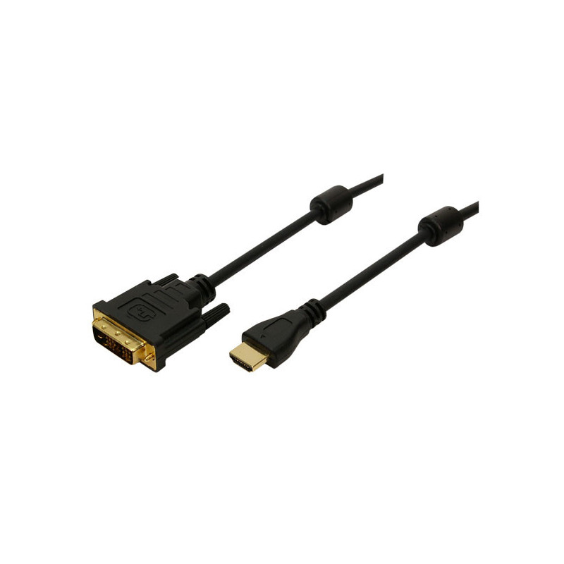 LogiLink 2m HDMI DVI-D Musta