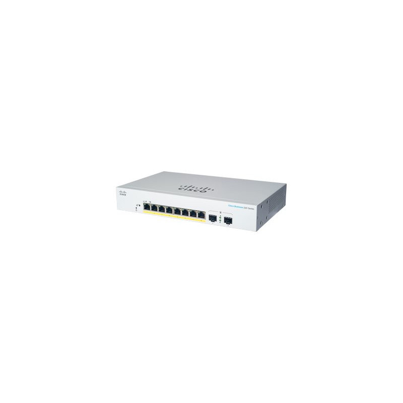 Cisco CBS220-8P-E-2G-EU verkkokytkin Hallittu L2 Gigabit Ethernet (10 100 1000) Power over Ethernet -tuki Valkoinen