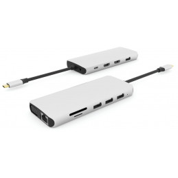 eSTUFF USB-C Single USB-C Dock USB 3.2 Gen 1 (3.1 Gen 1) Type-C 5000 Mbit s Harmaa