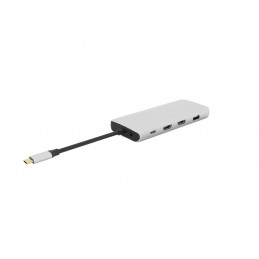eSTUFF USB-C Single USB-C Dock USB 3.2 Gen 1 (3.1 Gen 1) Type-C 5000 Mbit s Harmaa