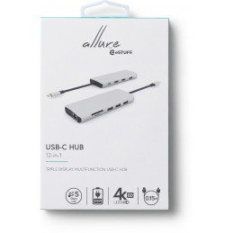 eSTUFF USB-C Single USB-C Dock USB 3.2 Gen 1 (3.1 Gen 1) Type-C 5000 Mbit s Harmaa