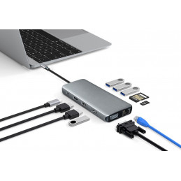 eSTUFF USB-C Single USB-C Dock USB 3.2 Gen 1 (3.1 Gen 1) Type-C 5000 Mbit s Harmaa
