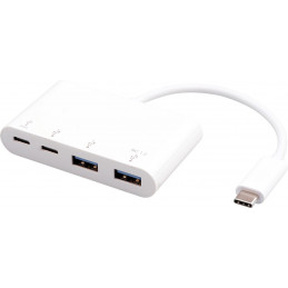 eSTUFF ES625002 keskitin USB 3.2 Gen 1 (3.1 Gen 1) Type-C 10000 Mbit s Valkoinen