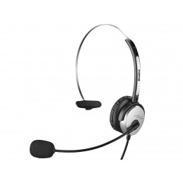 Sandberg USB Mono Headset Saver Kuulokkeet Langallinen Pääpanta Toimisto puhelukeskus USB A-tyyppi Musta, Hopea