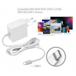 CoreParts MBXUSBC-AC0001-W virta-adapteri ja vaihtosuuntaaja Sisätila 45 W Valkoinen