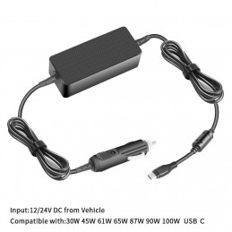 CoreParts MBXUSBC-DC0004 virta-adapteri ja vaihtosuuntaaja Sisätila 100 W Musta