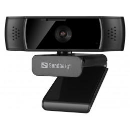 Sandberg USB Webcam Autofocus DualMic verkkokamera 2,07 MP 1920 x 1080 pikseliä USB 2.0 Musta