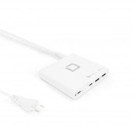 DICOTA D31893 mobiililaitteen laturi Kannettava tietokone, Älypuhelin, Tabletti Valkoinen Pikalataus Sisätila