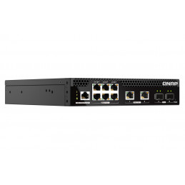 QNAP QSW-M2106PR-2S2T verkkokytkin Hallittu L2 10G Ethernet (100 1000 10000) Power over Ethernet -tuki 1U Musta