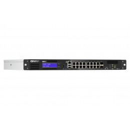 QNAP QGD-1600 Hallittu Gigabit Ethernet (10 100 1000) 1U Musta, Harmaa