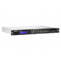 QNAP QGD-1600 Hallittu Gigabit Ethernet (10 100 1000) 1U Musta, Harmaa