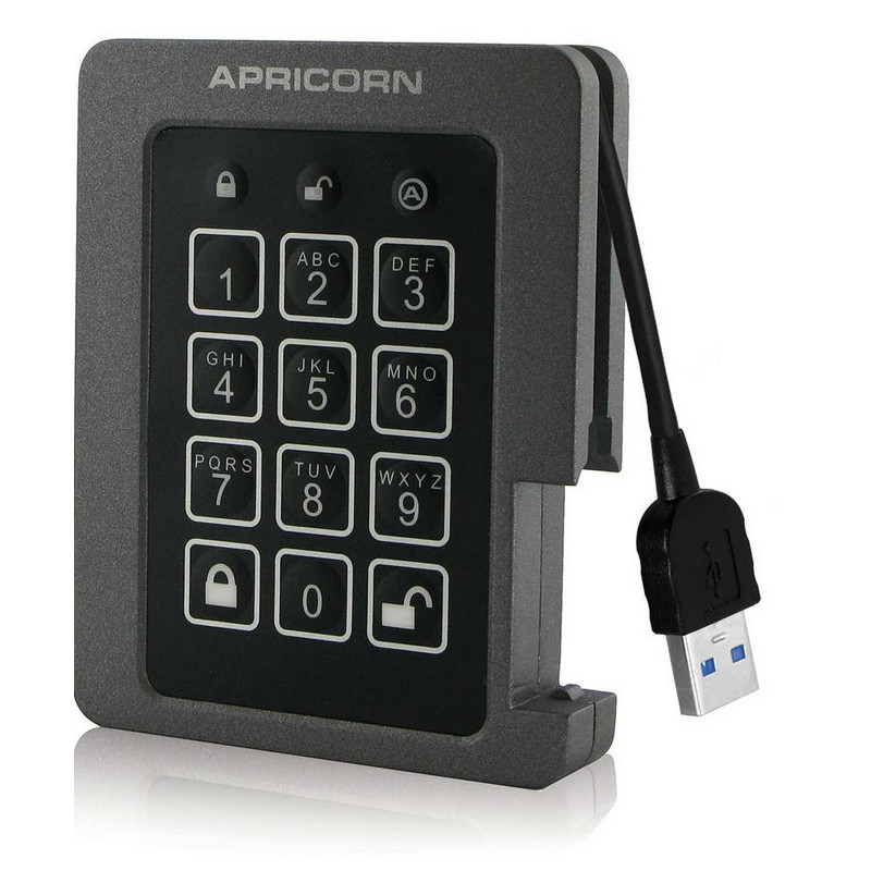 Apricorn Aegis Padlock 120 GB Musta, Harmaa