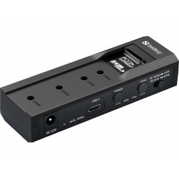 Sandberg USB-3 Cloner+Dock M2+NVMe+SATA USB 3.2 Gen 2 (3.1 Gen 2) Type-C Musta