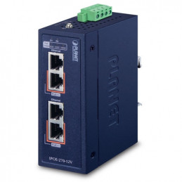 PLANET IPOE-270-12V verkkokytkin Power over Ethernet -tuki Sininen