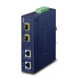 PLANET IP30 Industrial 2-port verkon mediamuunnin Sininen