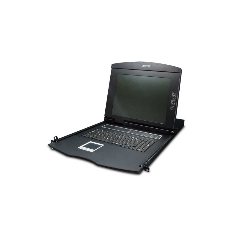 PLANET KVM-210-08M KVM-kytkin Telineasennus Musta