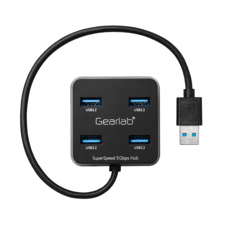 Gearlab GLB235401 keskitin USB 3.2 Gen 1 (3.1 Gen 1) Type-A 5000 Mbit s Musta