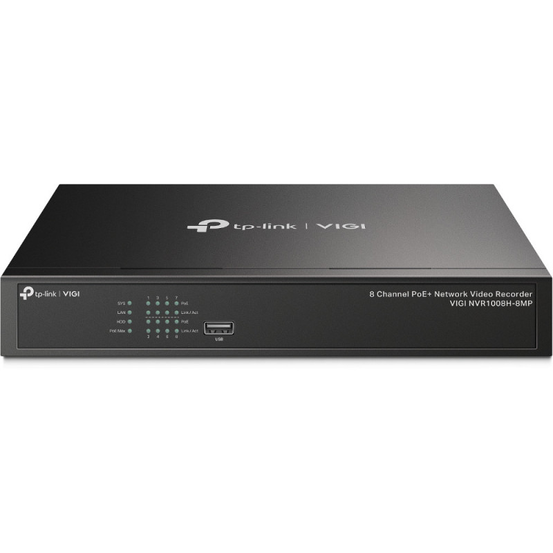 TP-Link VIGI NVR1008H-8MP verkkovideotallennin Musta