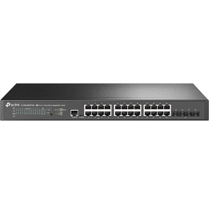 TP-Link TL-SG3428XPP-M2 verkkokytkin Hallittu L2+ 2.5G Ethernet (100 1000 2500) Power over Ethernet -tuki 1U Musta