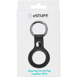 eSTUFF AirTag Keyring PU Leather Avainrengas Musta