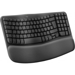 Logitech Wave Keys näppäimistö RF Wireless + Bluetooth QWERTY Tanska, Suomi, Norjalainen, Ruotsi Grafiitti