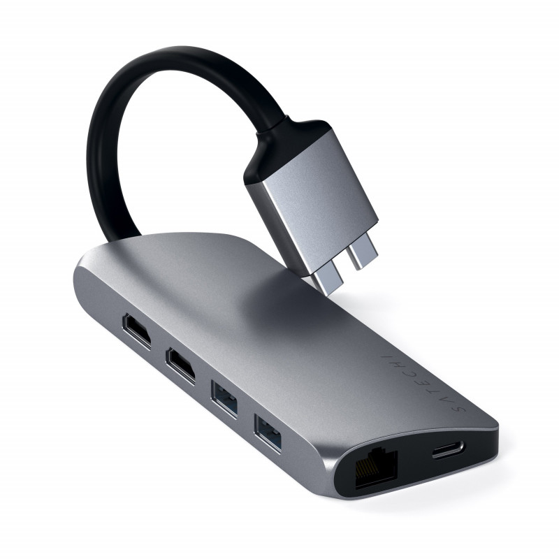 Satechi ST-TCDMMAM kannettavien tietokoneiden telakka ja porttitoistin USB 3.2 Gen 1 (3.1 Gen 1) Type-C Harmaa