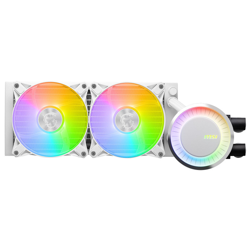 MSI MAG CORELIQUID E240 WHITE Tietokoneen jäähdytysjärjestelmä Emolevy, Suoritin Nestejäähdytyspakkaus 12 cm Valkoinen