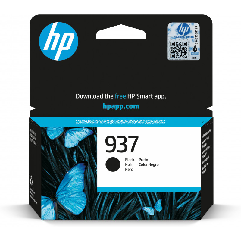 HP 937 musta alkuperäinen mustepatruuna