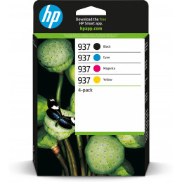 HP 937 alkuperäinen CMYK mustepatruuna, 4-pakkaus