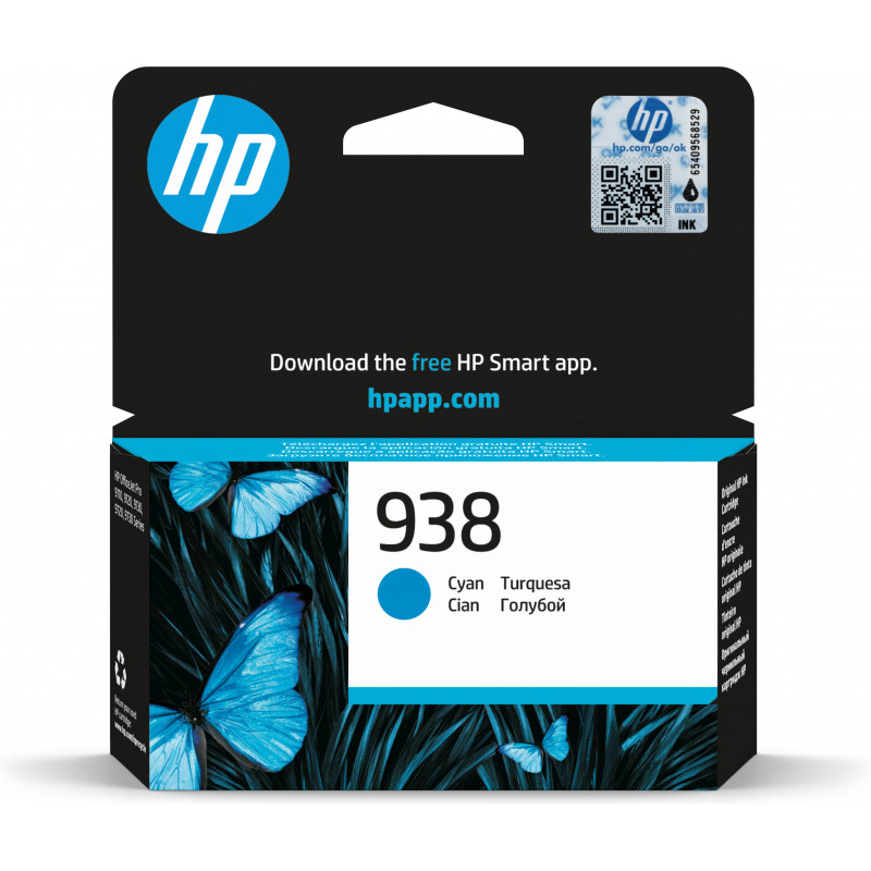 HP 938 syaani alkuperäinen mustepatruuna
