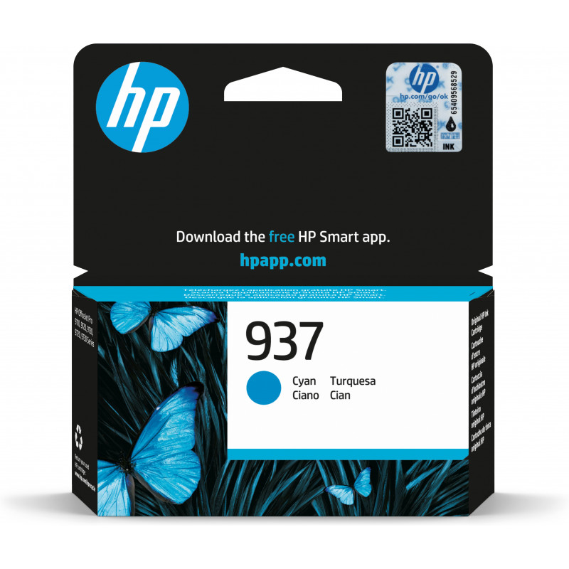 HP 937 syaani alkuperäinen mustepatruuna