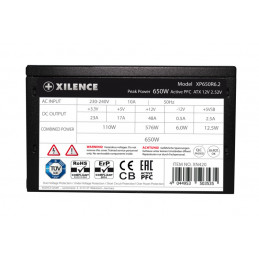 Xilence XP650R6.2 virtalähdeyksikkö 650 W 20+4 pin ATX ATX Musta