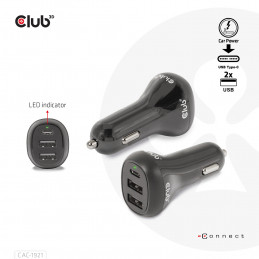 CLUB3D USB KFZ-Ladegerät 1xUSB C 2xUSB A 36W 12 24V retail