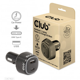 CLUB3D USB KFZ-Ladegerät 1xUSB C A 63W 12 24V retail