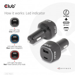 CLUB3D USB KFZ-Ladegerät 1xUSB C A 63W 12 24V retail